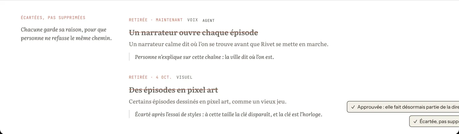 La bible : « Des épisodes en pixel art » écartés, la raison gardée